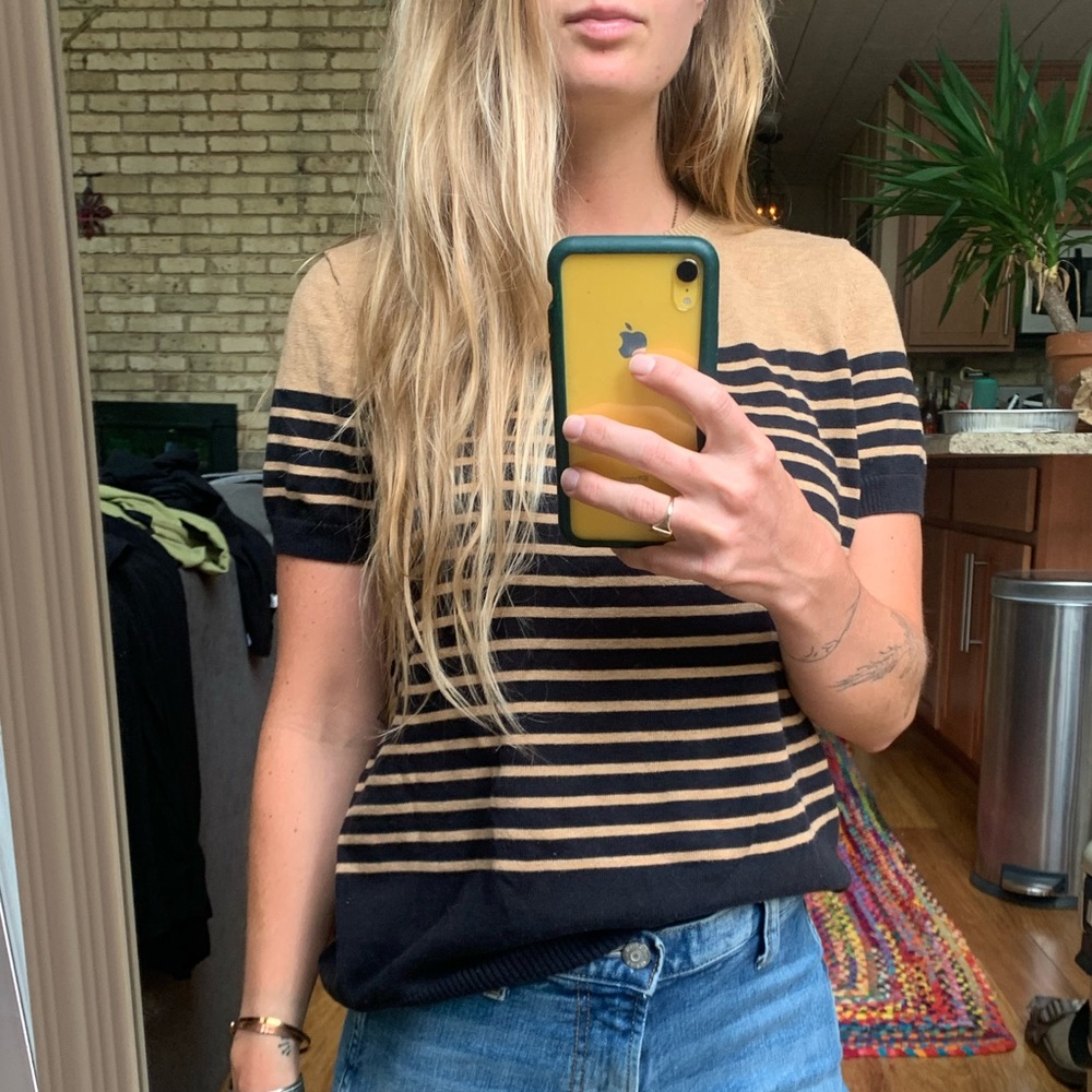 2/$25 Lands End Short Sleeve Sweater Top